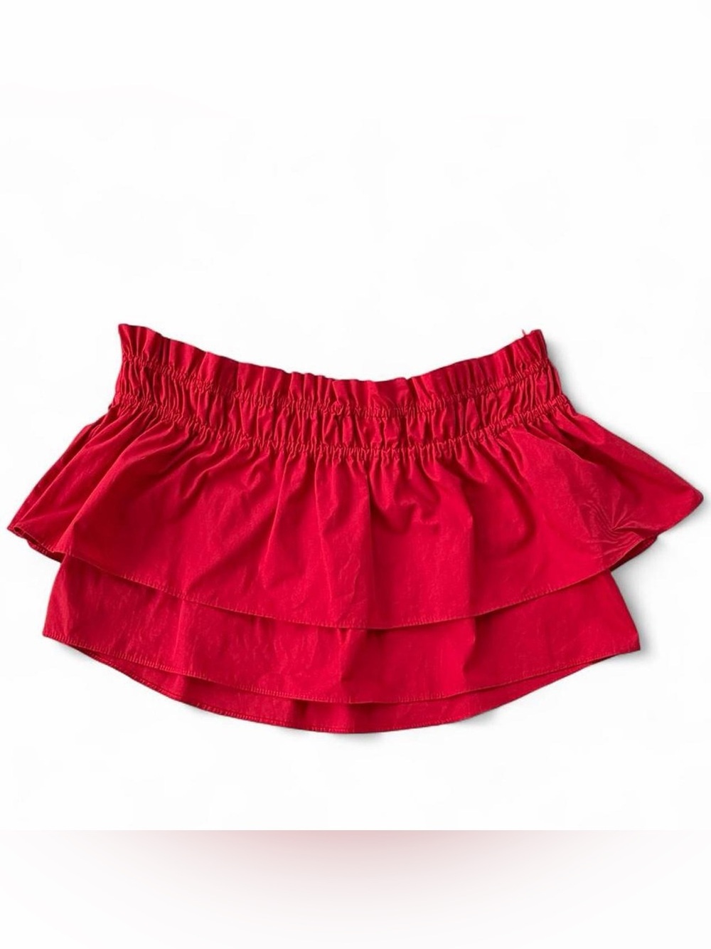 Mango Red Tiered Ruffle Mini Skirt